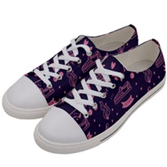 Various Cute Girly Stuff Seamless Pattern Women s Low Top Canvas Sneakers by Simbadda