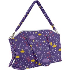 Pattern Cute Clouds Stars Canvas Crossbody Bag by Simbadda