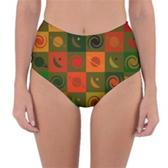 Space Pattern Multicolour Reversible High-waist Bikini Bottoms by Simbadda