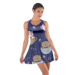 Cute Kittens Sleep Sweetly Mugs Cotton Racerback Dress by Simbadda