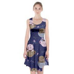 Cute Kittens Sleep Sweetly Mugs Racerback Midi Dress by Simbadda