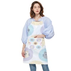 Cute Cat Seamless Pattern Background Pocket Apron by Simbadda