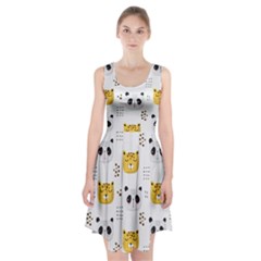 Seamless Pattern Cute Animals Racerback Midi Dress by Simbadda