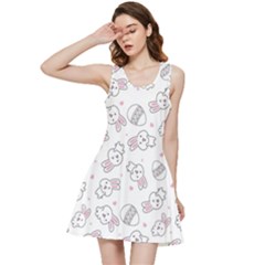 Cute Pattern With Easter Bunny Egg Inside Out Racerback Dress by Simbadda