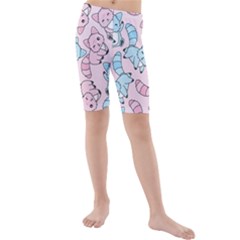 Children Pattern Design Kids  Mid Length Swim Shorts by Simbadda