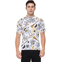 Funny Hand Drawn Halloween Pattern Men s Short Sleeve Rash Guard by Simbadda