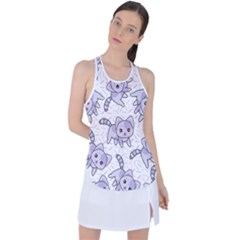 Cats Pattern Design Racer Back Mesh Tank Top by Simbadda