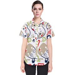 Animals Pattern Women s Short Sleeve Shirt