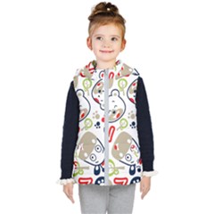 Animals Pattern Kids  Hooded Puffer Vest by Simbadda