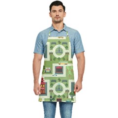 City Seamless Pattern Kitchen Apron by Simbadda