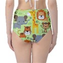 Seamless Pattern Vector With animals Wildlife Cartoon Classic High-Waist Bikini Bottoms View2