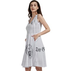 (2)dx Hoodie  Sleeveless V-neck Skater Dress With Pockets by Alldesigners