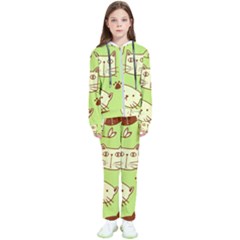 Cute-hand-drawn-cat-seamless-pattern Kids  Tracksuit by Simbadda