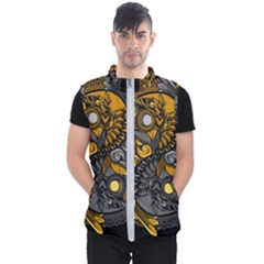 Yin-yang-owl-doodle-ornament-illustration Men s Puffer Vest by Simbadda