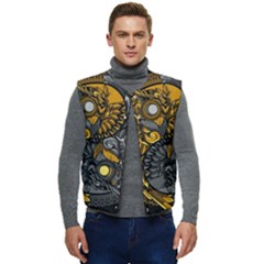 Yin-yang-owl-doodle-ornament-illustration Men s Button Up Puffer Vest	 by Simbadda