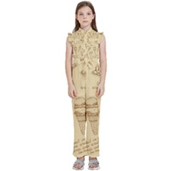 Ice-cream-vintage-pattern Kids  Sleeveless Ruffle Edge Band Collar Chiffon One Piece by Simbadda