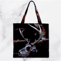 Deer Skull Zipper Grocery Tote Bag by MonfreyCavalier