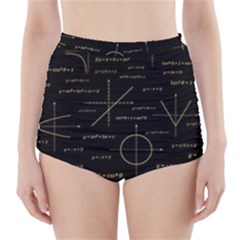 Abstract-math Pattern High-waisted Bikini Bottoms by Simbadda