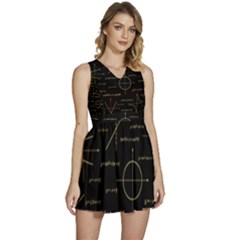 Abstract-math Pattern Sleeveless High Waist Mini Dress by Simbadda