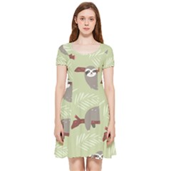 Sloths-pattern-design Inside Out Cap Sleeve Dress by Simbadda