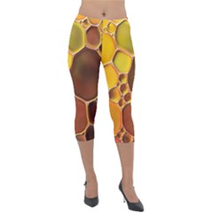 Abstract Oil Painting Lightweight Velour Capri Leggings  by Excel