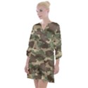 Camouflage Design Open Neck Shift Dress View1