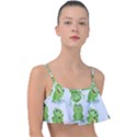 Cute-green-frogs-seamless-pattern Frill Bikini Top View1