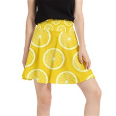 Lemon-fruits-slice-seamless-pattern Waistband Skirt by Simbadda