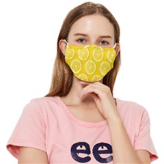 Lemon-fruits-slice-seamless-pattern Fitted Cloth Face Mask (adult) by Simbadda