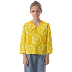 Lemon-fruits-slice-seamless-pattern Kids  Sailor Shirt by Simbadda