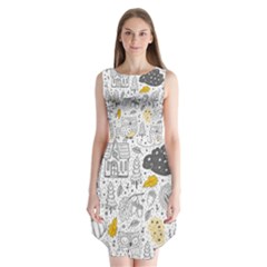 Doodle-seamless-pattern-with-autumn-elements Sleeveless Chiffon Dress   by Simbadda