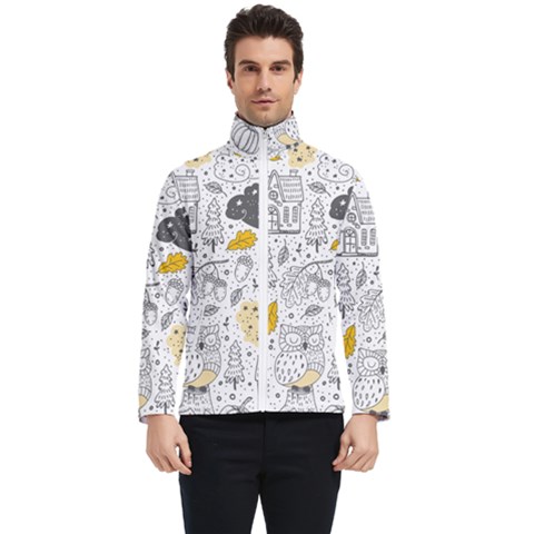 Doodle-seamless-pattern-with-autumn-elements Men s Bomber Jacket by Simbadda