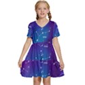 Realistic-night-sky-poster-with-constellations Kids  Short Sleeve Tiered Mini Dress View1