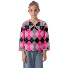 Seamless-argyle-pattern Kids  Sailor Shirt by Simbadda