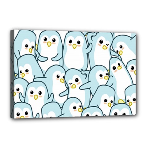 Penguins-pattern Canvas 18  X 12  (stretched) by Simbadda