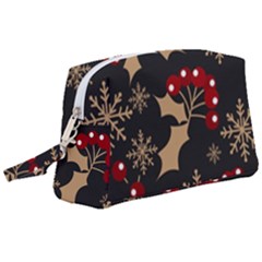 Christmas-pattern-with-snowflakes-berries Wristlet Pouch Bag (large) by Simbadda