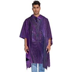 Feather Pattern Texture Form Men s Hooded Rain Ponchos by Grandong