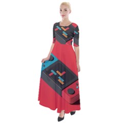 Gaming Console Video Half Sleeves Maxi Dress by Grandong