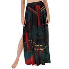 A Dark City Vector Maxi Chiffon Tie-up Sarong by Proyonanggan