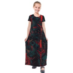 A Dark City Vector Kids  Short Sleeve Maxi Dress by Proyonanggan