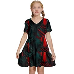 A Dark City Vector Kids  Short Sleeve Tiered Mini Dress by Proyonanggan