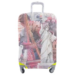 Vintage Landmarks Travel Luggage Cover (medium) by Proyonanggan