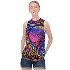 3d Fractal Mandelbulb High Neck Satin Top by Proyonanggan