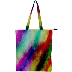 Colorful Abstract Paint Splats Background Double Zip Up Tote Bag by Proyonanggan