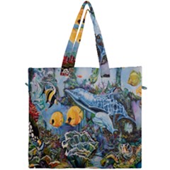 Colorful Aquatic Life Wall Mural Canvas Travel Bag by Proyonanggan