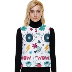 Love Pattern Women s Button Up Puffer Vest by Proyonanggan