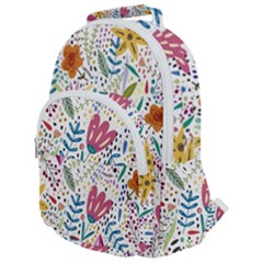 Flowers Nature Wallpaper Background Rounded Multi Pocket Backpack by Proyonanggan