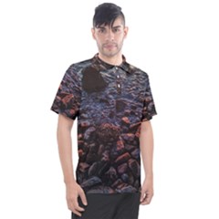 Twilight Treasures: Rocky Beachscape  Men s Polo Tee by dflcprintsclothing