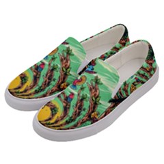 Monkey Tiger Bird Parrot Forest Jungle Style Men s Canvas Slip Ons by Grandong