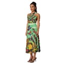 Monkey Tiger Bird Parrot Forest Jungle Style Sleeveless Cross Front Cocktail Midi Chiffon Dress View2